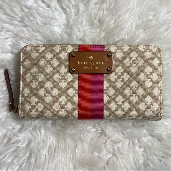 kate spade Handbags - Kate Spade Patterned Stripe Zip-Around Wallet